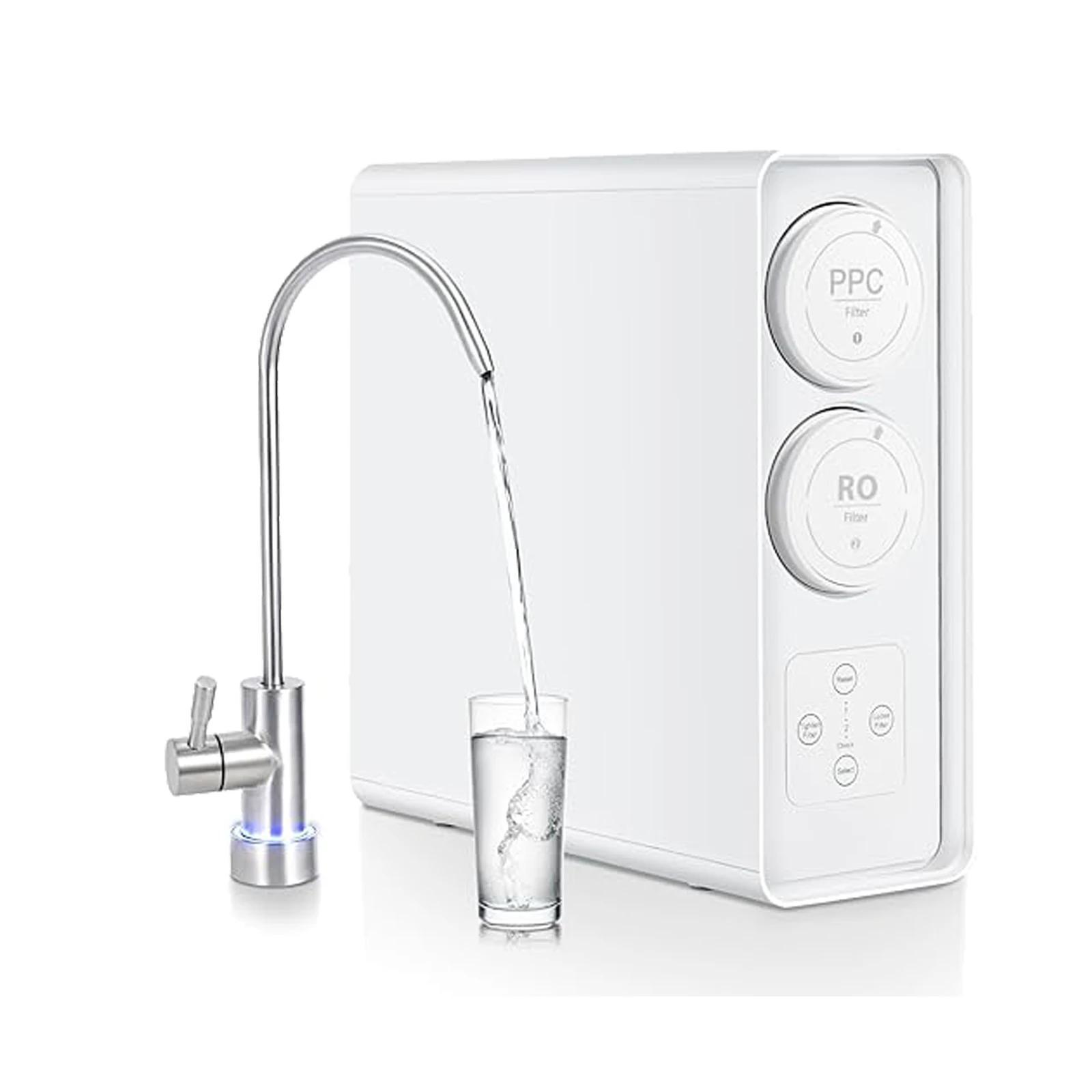 RO System 600 GPD,Under-Sink Tankless Reverse Osmosis Water Filter, 2:1 High Pure to Drain Water-Saving,Smart Faucet Reminder