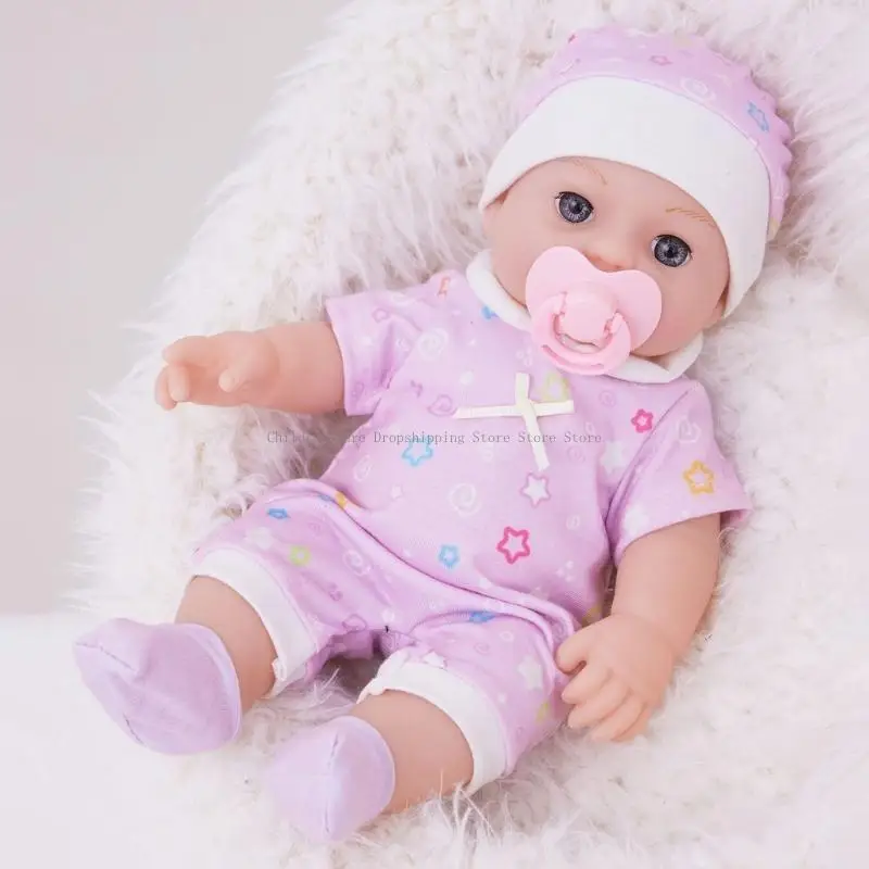 12in Reborns Caucasian Doll Playset with flower backpack and accessories for kids interactive role jeu jeu