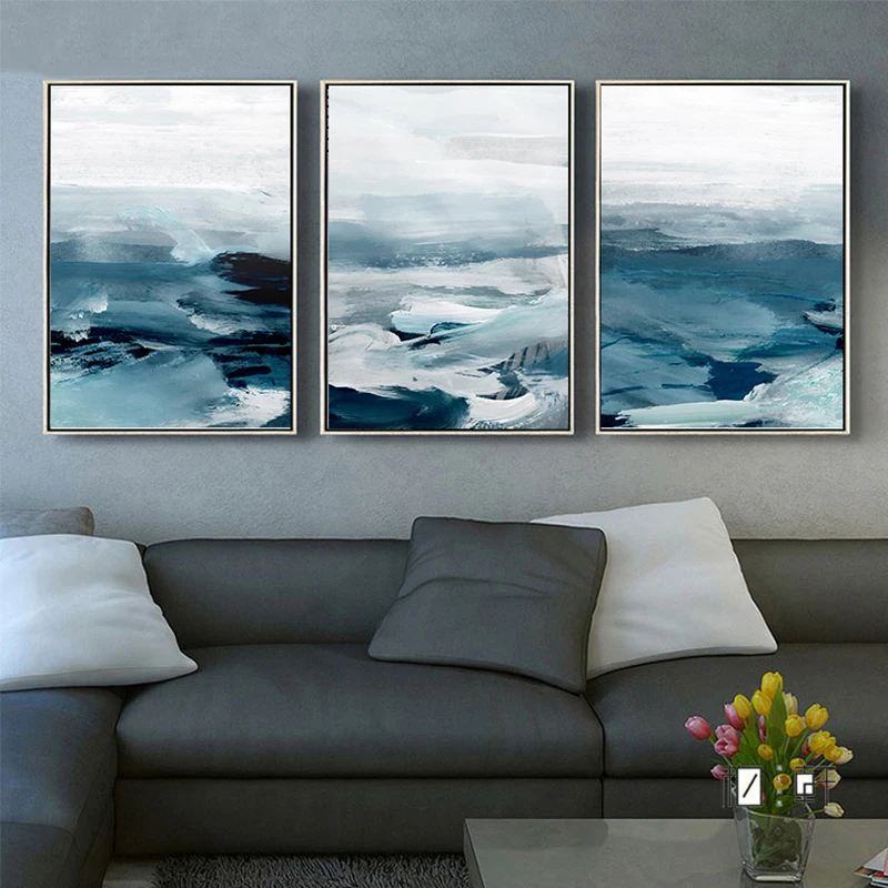 3PCS Frameless,3pcs/set frameless Canvas Painting /Set Abstract Ink Wash Painting Landscape Canvas Poster Wall Art Pictures, Pai