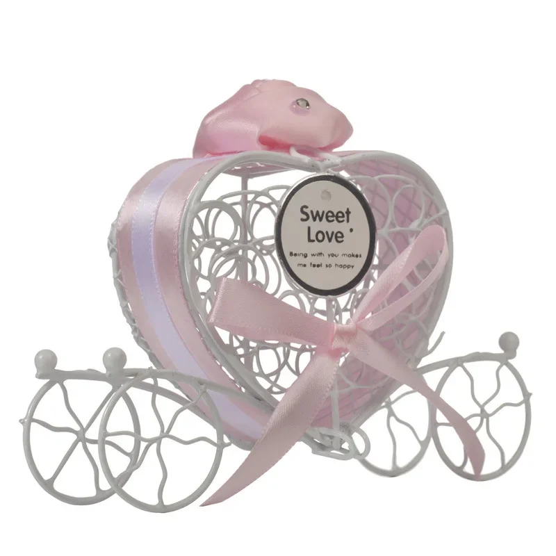 

12pcs Carriage Designed Hollow Candy Box Wedding Decoration Chocolate Gift Package Case Holder Party Favour Supplies