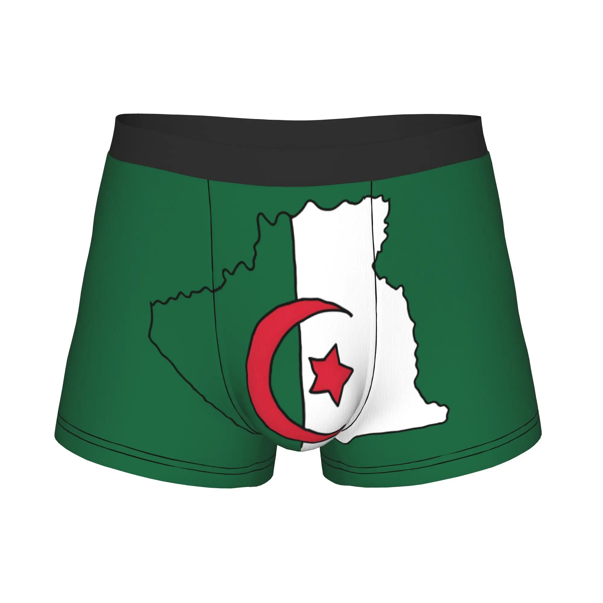 Algeria Country Shape Flag Underwear Male Printed Map  Boxer Briefs Shorts Panties Breathable Underpants