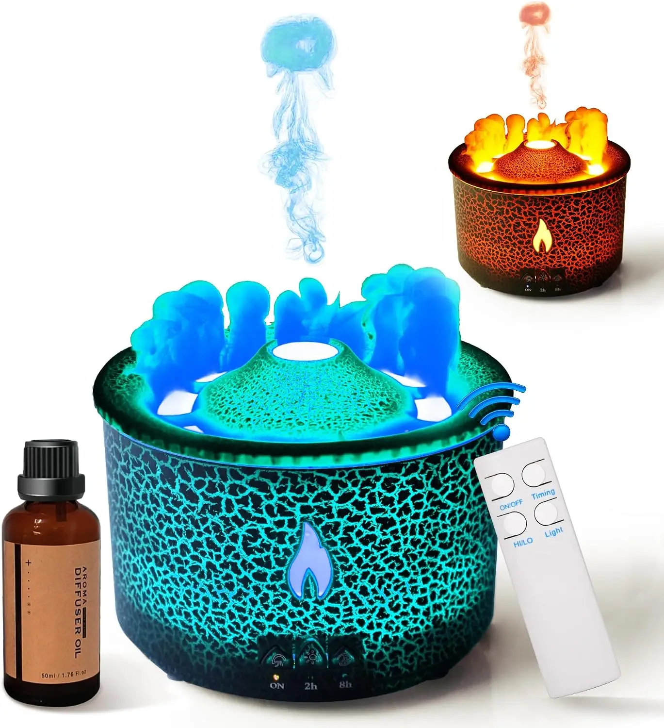 2026 New Upgrade Aroma Essential Oil Diffuser 360 ML,Volcano And Flame Diffuser/Humidifier