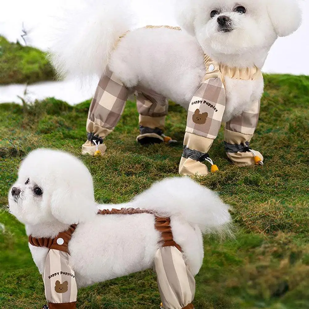 Botas impermeáveis para cães, botas de chuva com suspensório, 2025 novas calças à prova de poeira ao ar livre, mangas sujas para cães ajustáveis h0g1