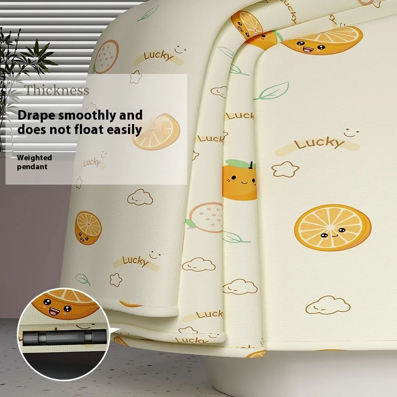 Waterproof Bathroom Shower Curtain Mold-proof No Need Drilling Holes Toilet Cover Curtain for Bathroom Shower Partition Curtain