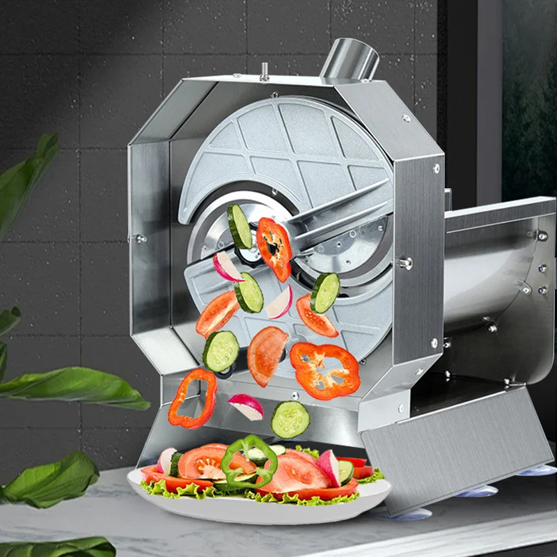 Máquina de corte de vegetais para salsicha, batata, cenoura, cebola, comercial, máquina de corte de alta potência