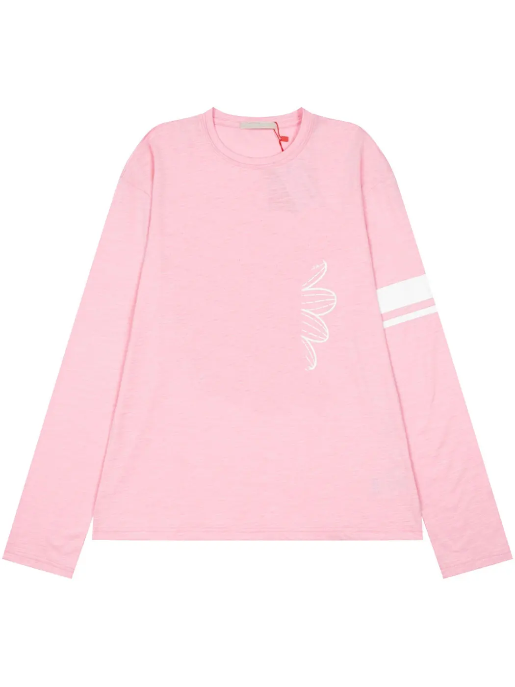 Cute Style Long Sleeve Loose Women's T-shirt Pink Printed Casual Fashion Cross-Border Sweetness round Neck Line Design