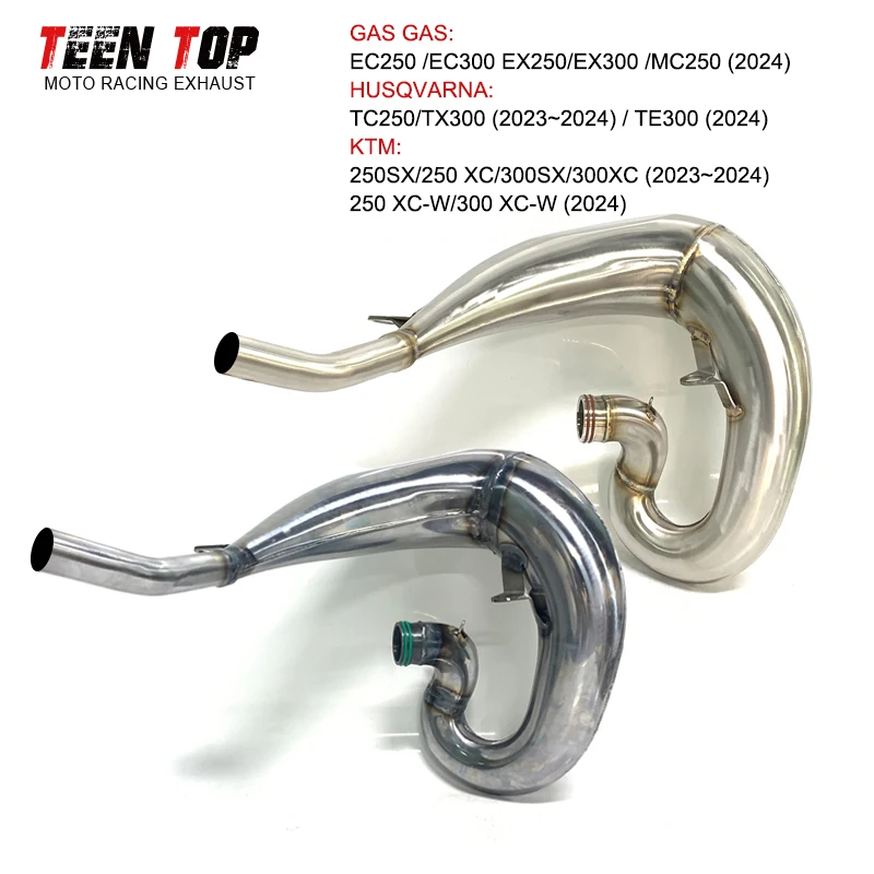 For KTM 250SX 250XC 300SX 300XC Exhaust Pipe For Husqvarna TE300 TC250 TX300 Offroad Bike Exhaust Header For GasGas EC300 2024