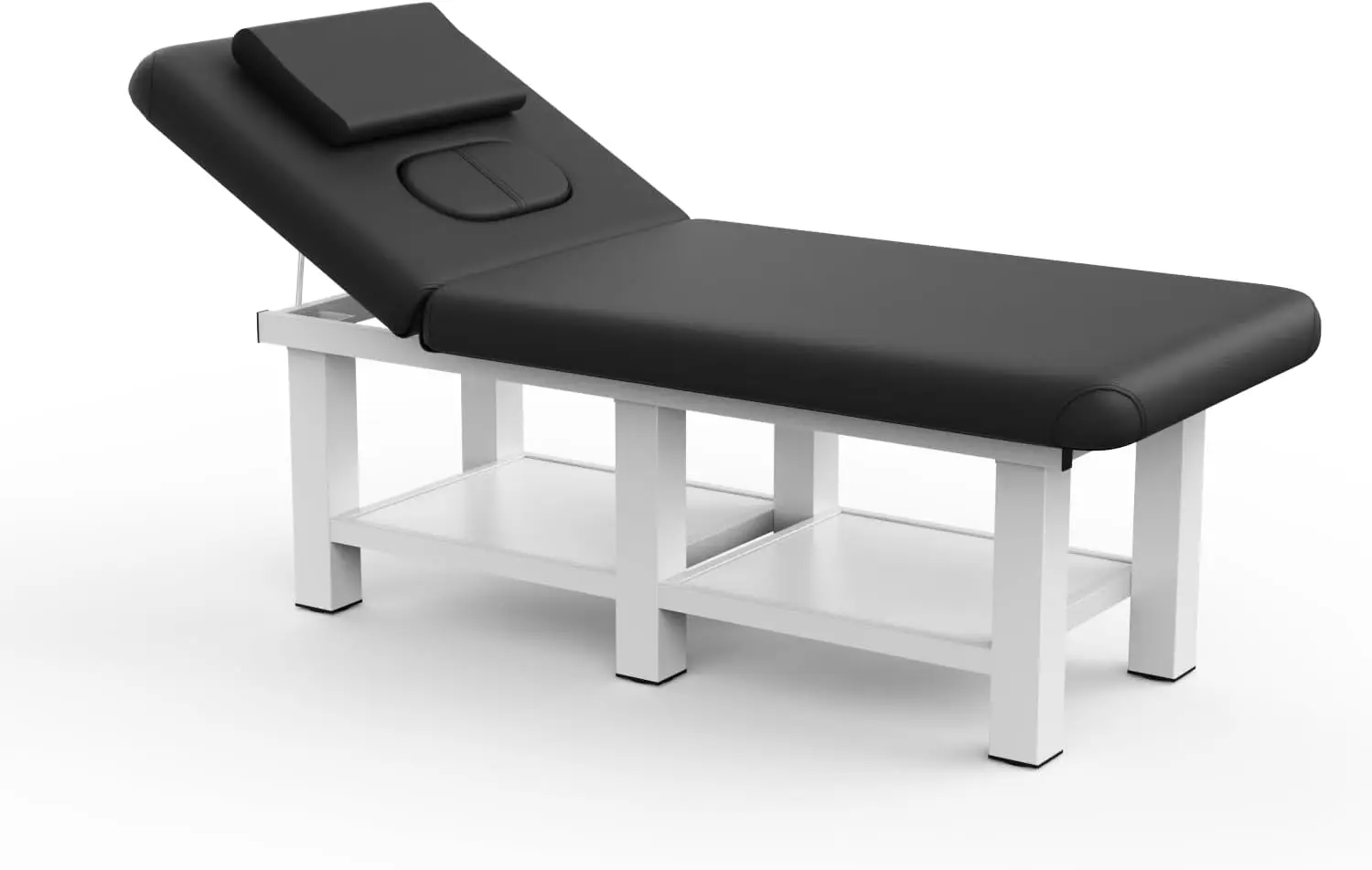 Stationary Massage Table, 75”L 31.5''W Heavy Duty Height Adjustable Esthetician Bed w/Facial Cradle, 800LBS Metal Frame