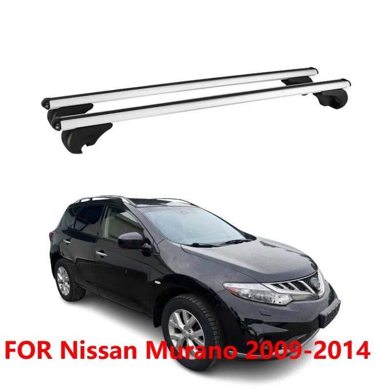 Lockable Roof Rack Cross Bars for Nissan Murano 2009-2014 Gray Luggage Carrier