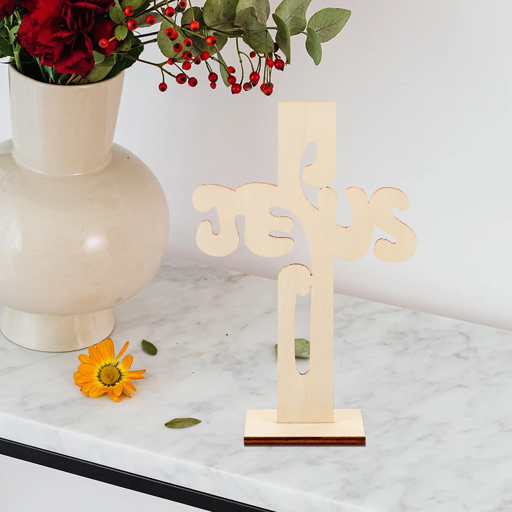 

12pcs Wooden Cross Cutouts Unfinished Natural Wood Craft Shapes For Diy Painting Graffiti Plank Party Supplies Handicraft Tools