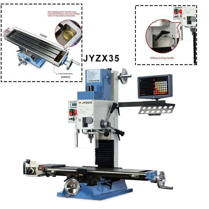 Mute Drilling and Milling Machine Brushless Milling Machine JYZX35 Three-axis Digital Display Drill Press Add Automatic Knife