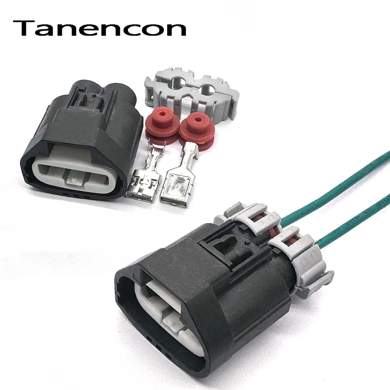 

1 Set 2 Pin Automobile Waterproof Connector Power Steering Pump Plug 9.5mm Electrical Fan Socket Harness for Focus 7283-3214-30