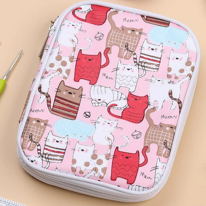CK056 Crochet Kit – Multi-Size Hooks (2.0-8.0mm) with Optional Cat / Denim Case, Stitch Markers & Knitting Tools for Craft TMZ view 3