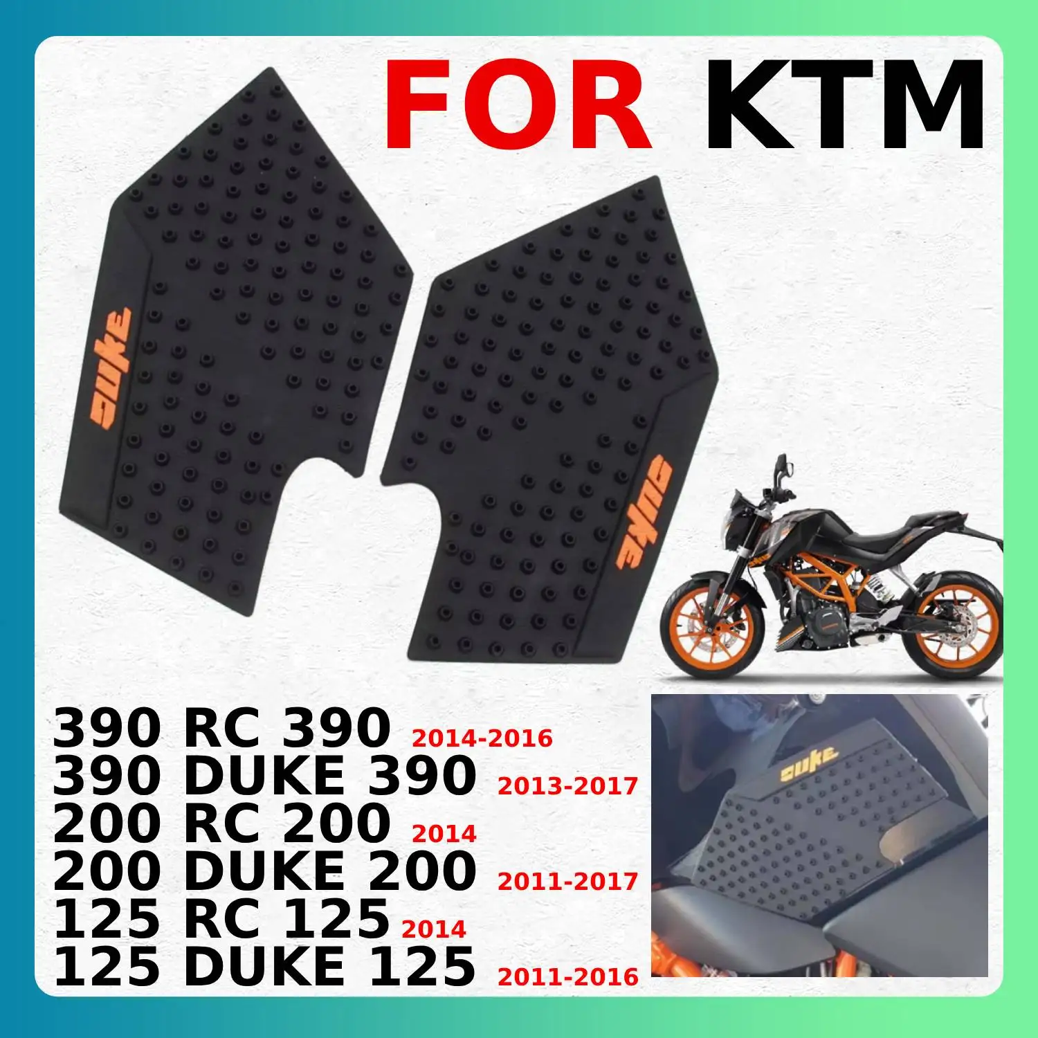 

Motorcycle Fuel Tank Pad For KTM 390 200 125 RC DUKE 2011-2017 Year Non-slip Sticker Side Fuel Tank Pad Waterproof Sticker