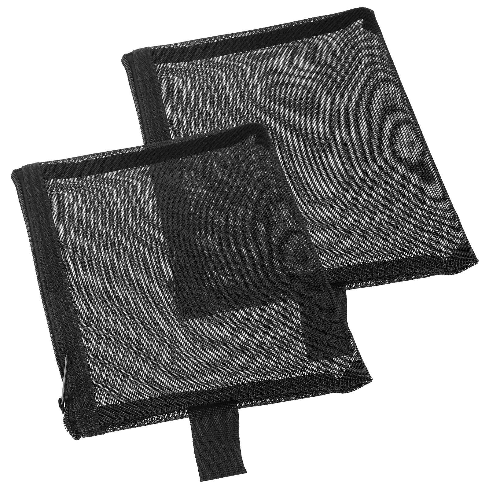 

2pcs Black Mesh Bags Travel Makeup Organizer Lightweight Durable Storage Pouch for Lipstick Toothbrush