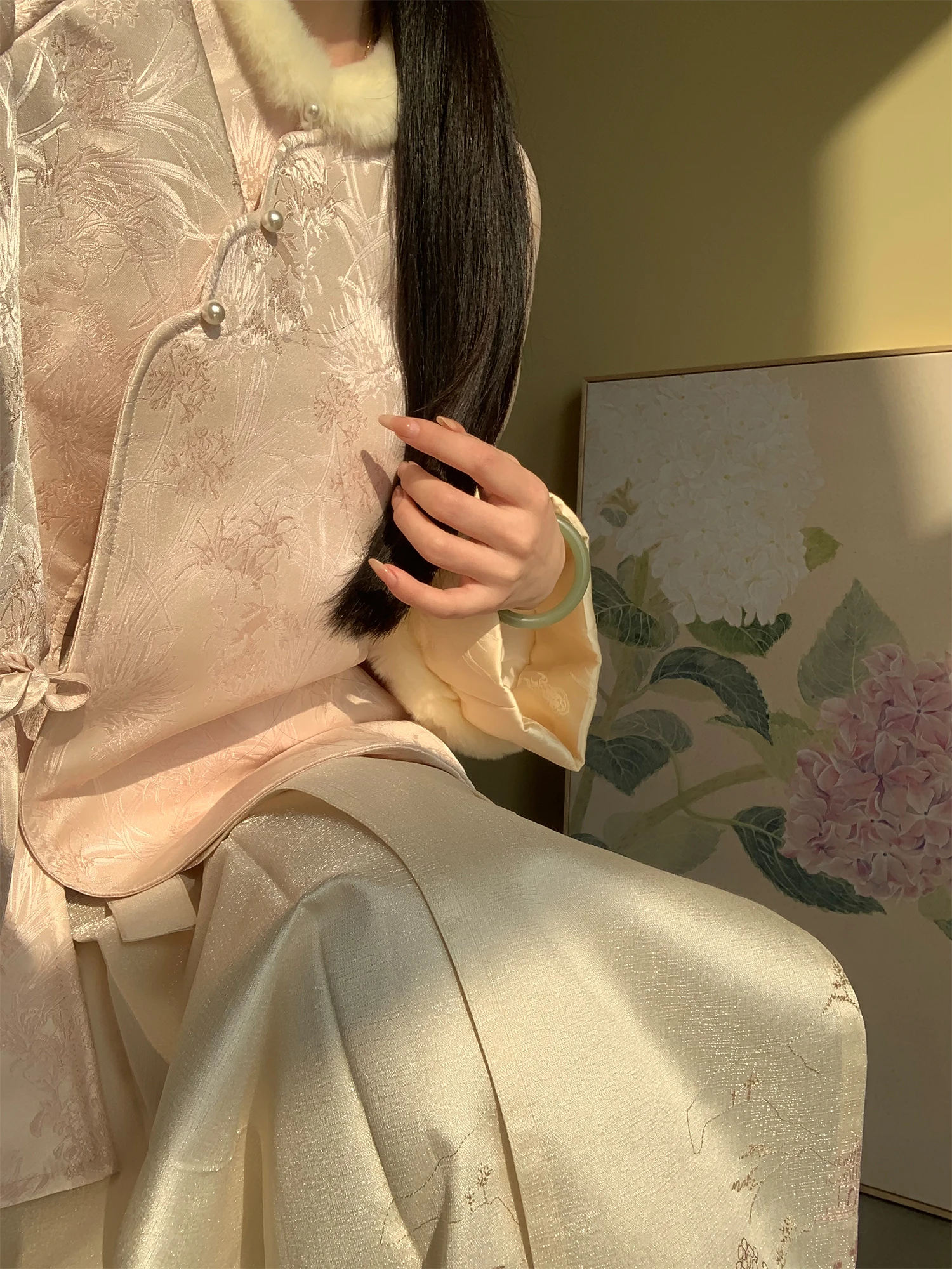 

Новинка! Весенняя модная хлопково-шерстяная куртка с лирическим цветочным узором и розовой вышивкой для молодых девушек. Идеально для Нового года!