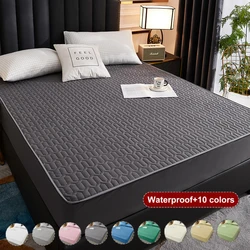 Waterproof Fitted Sheet, Thickened Quilted 100% Waterproof Mattress Cover, Mattress Protector, Bed Cover For Living Room 160x200