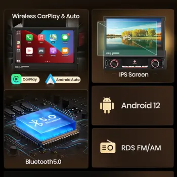 Junsun 7吋觸控螢幕1din通用手動自動伸縮車載音響收音機無線CarPlay相容蘋果安卓車載WiFi 12 最佳銷售 CarPlay Junsun - №11