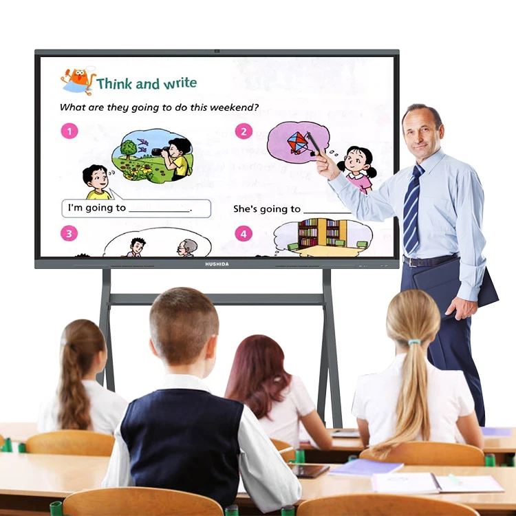 HUSHIDA 65 75 86 98 Inch Interactive Smart Panel Multi-touch Interactive White Board Integrated Machine