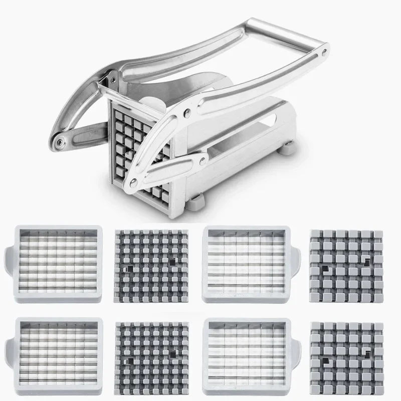 Stainless Steel Manual Potato Cutter Shredder French Fries Slicer  Cutting Machine Chips Maker Meat Chopper Kitchen Tools