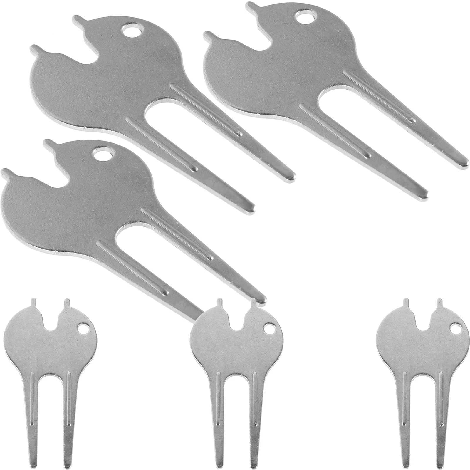 6 قطعة أداة جولف محمولة حديد متينة للرياضات الخارجية تصميم مدمج سطح أملس علامة كروية ممتازة ملحقات لعبة الجولف