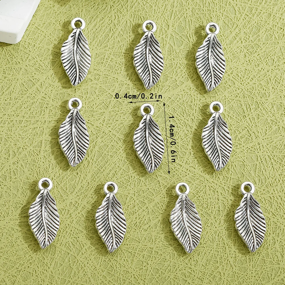 Collezione di accessori per gioielli in lega di foglie di gioielli, ciondolo in argento, puro accessorio per foglie artigianali