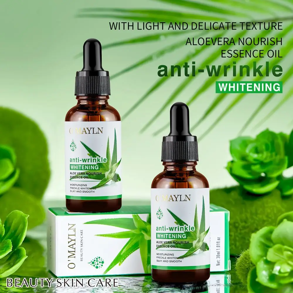 

Vitamin C Face Serum Aloe Moisturizing Oil Control Carrot Brighten Snail Anti-aging Shrink Pores Face Essence Oil Skin Care 30ml