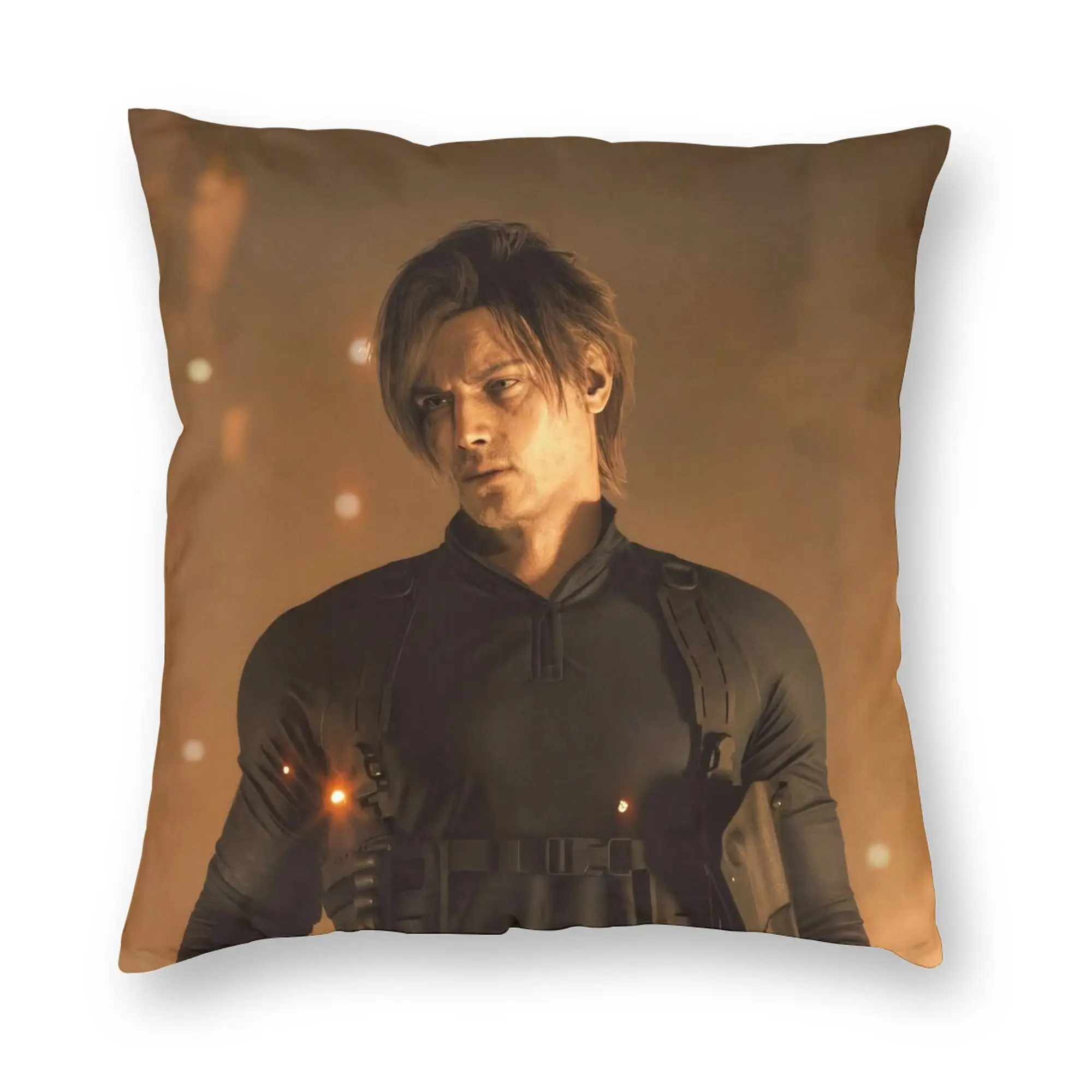 Cartoon Leon Kennedy Pillowcase Printing Polyester Cushion Cover Decorations  Throw Pillow Case Cover Home Zippered 40X40cm