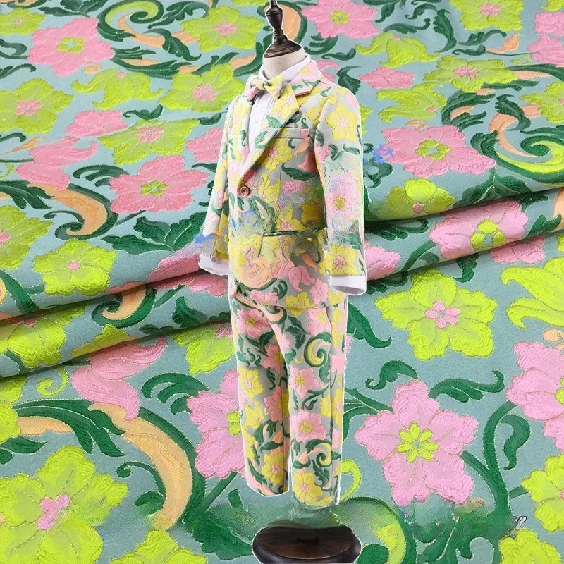 

Three-dimensional relief jacquard fabric short skirt windbreaker clothing children's wear evening dress brocade