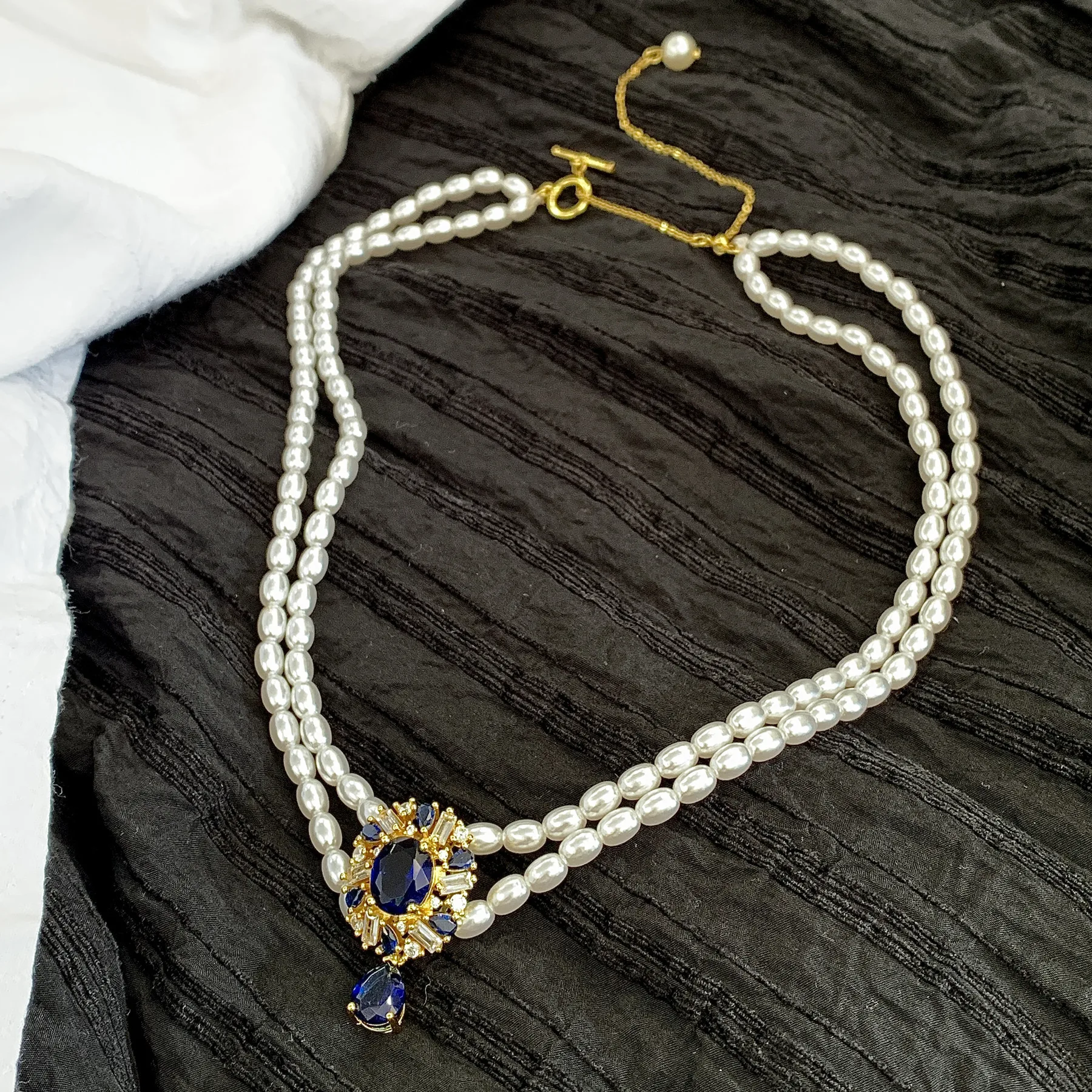 Baroque Style Pearl Necklace Ring Earrings Retro Women Luxury Fine Jewelry 925 Sterling Silver