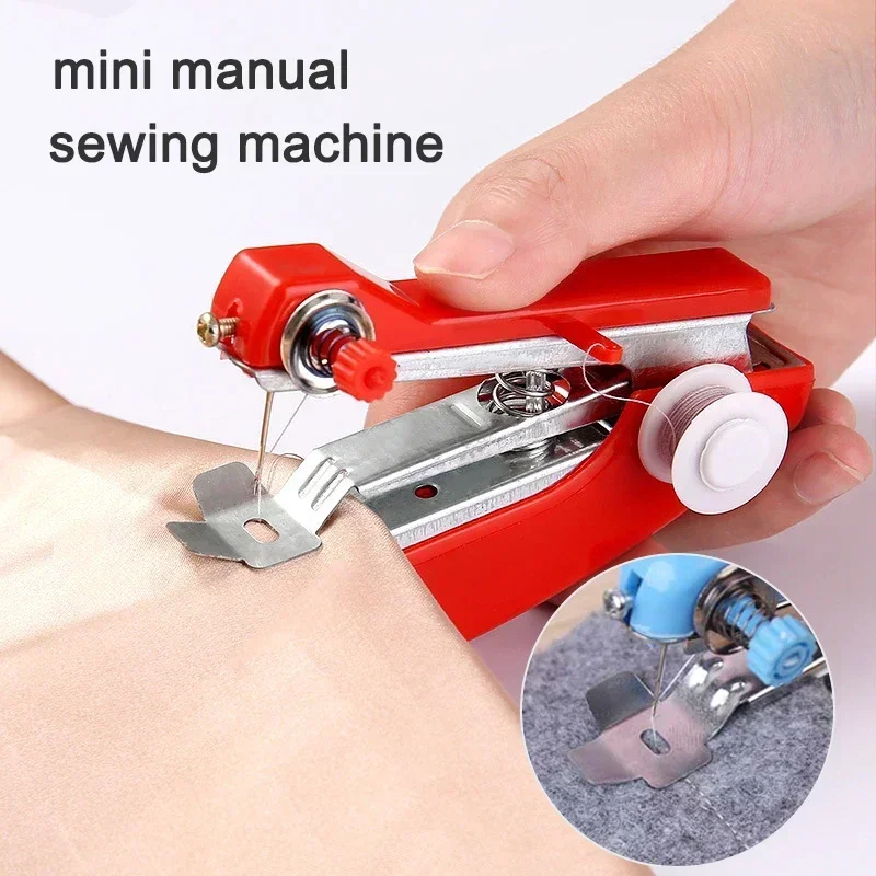 Mini máquinas  coser portátiles, máquina  coser inalámbrica, herramienta de tela de costura  ropa de mano, útil, bricolaje