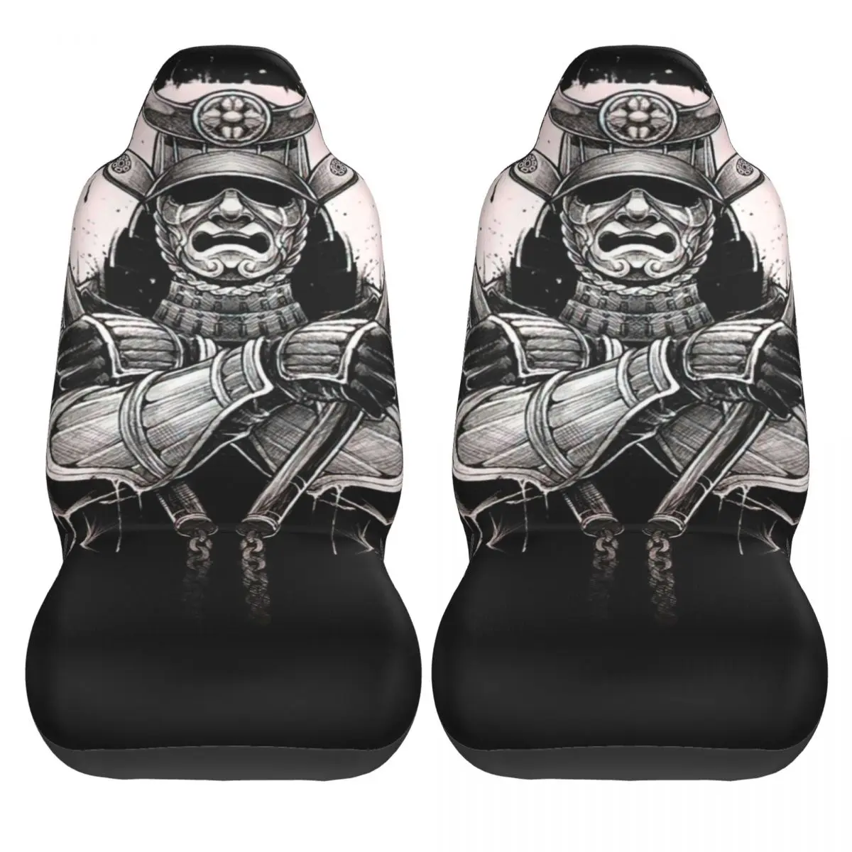 SAMURAI Gi Car Seat Cover Custom Printing Universal Front Protector Accessories Cushion Set