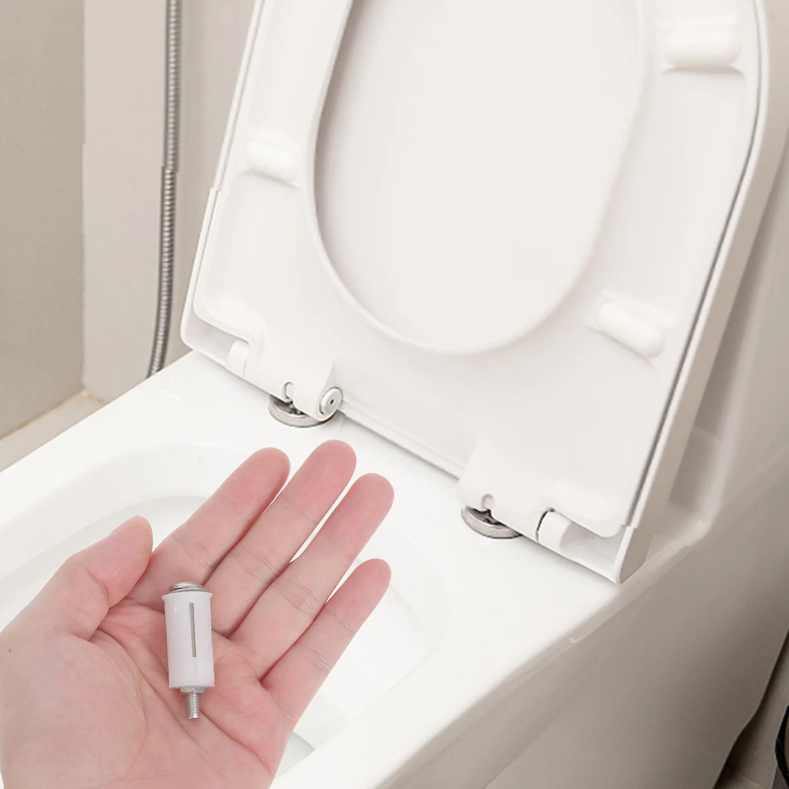 

2Pcs Universal Toilet Seat Bolts Replacement Kit Plastic Screws Rubber Washers Quick Install Toilet Seat Fasteners