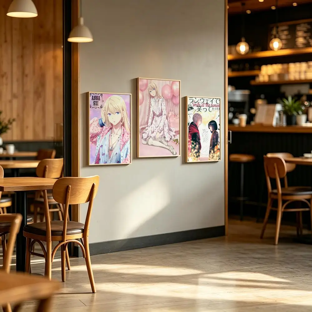 anime Smile Down the Runway Poster Poster Waterproof HD Unframed Self‑Stick Decor Wall Art for Home Room Decoration Gift