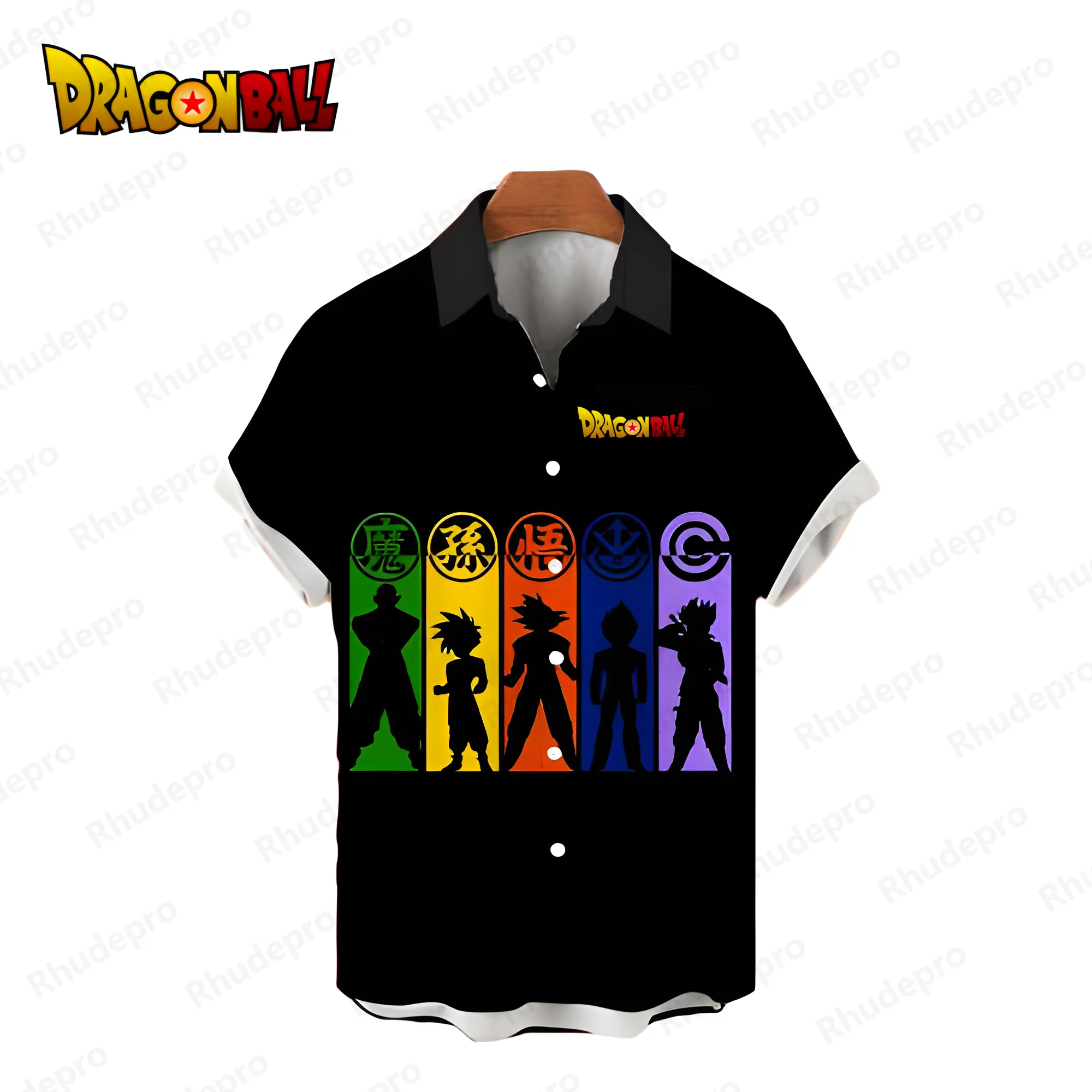 Dragon Ball Z Herren hemden Vegeta Beach Style Harajuku Herren Social Shirt Sommer Bluse Tops Kurzarm Mode Y2k Anime