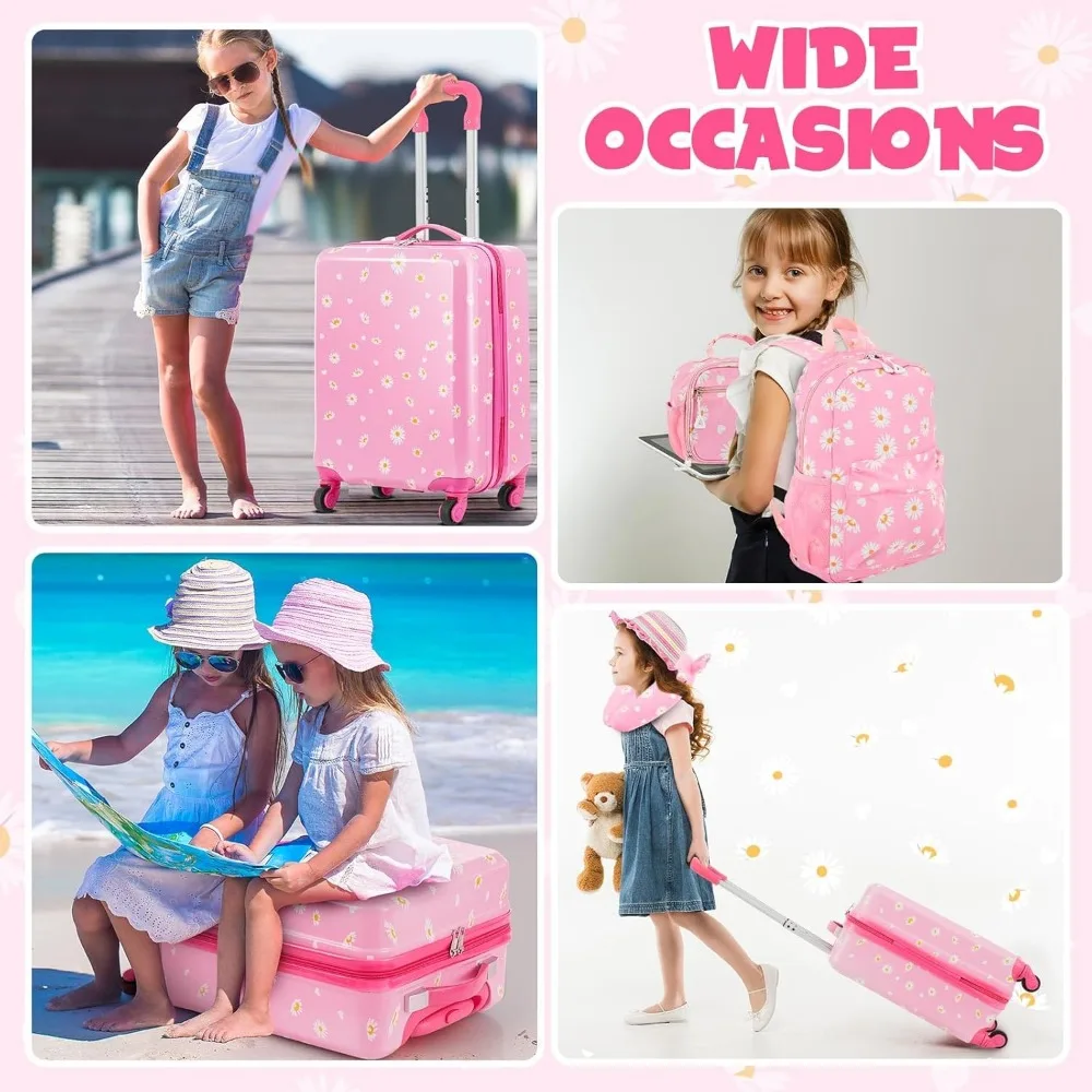 Детский 17-дюймовый набор чемоданов на колесиках с леопардовым узором для мальчиков и девочек — идеальный подарок для школы и путешествий