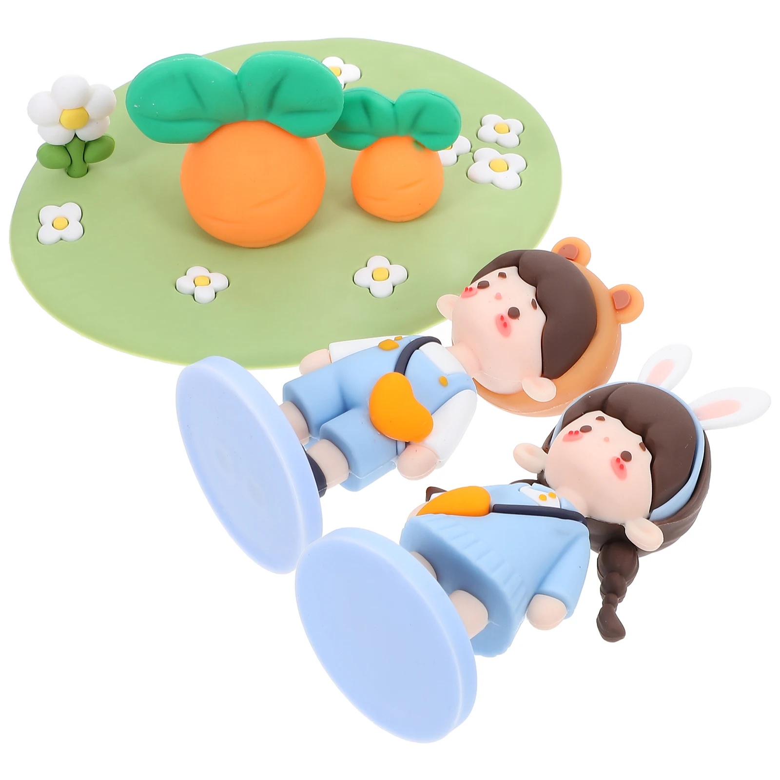 

Couple Decorations Car Interior Dashboard Ornament Plastic Lovers Cute Shapes Easy Attach Practical Accessories Durable Cleaning