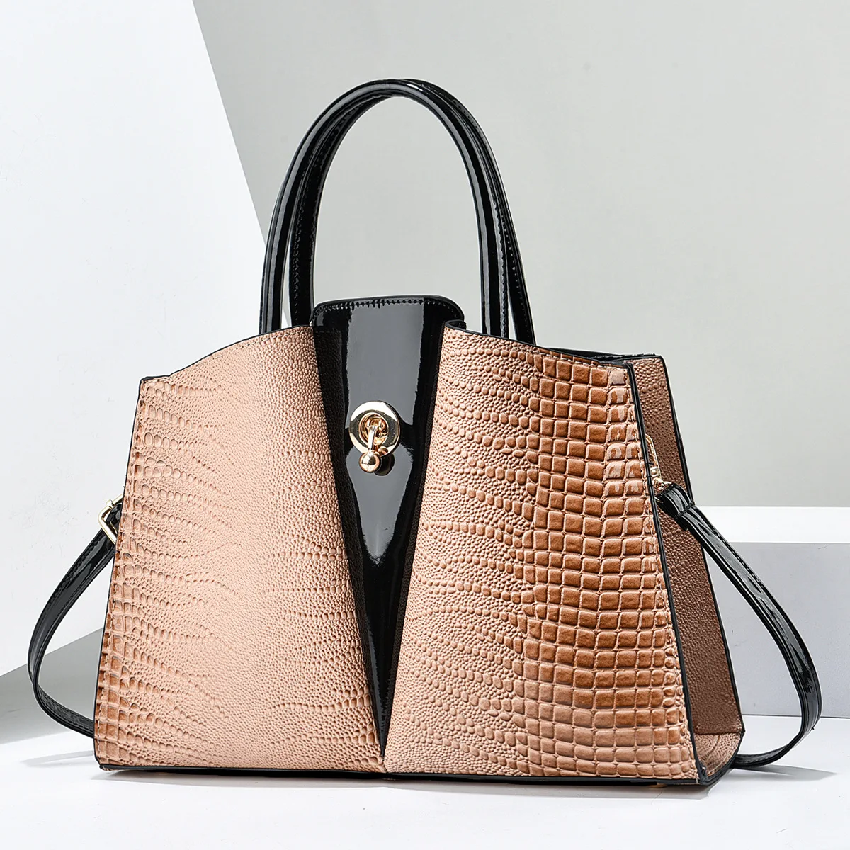 2024 Large Capacity Crocodile Patterned Crossbody Composite Bag High Quality PU Single Shoulder Tote Bags Women Fashion Handbags