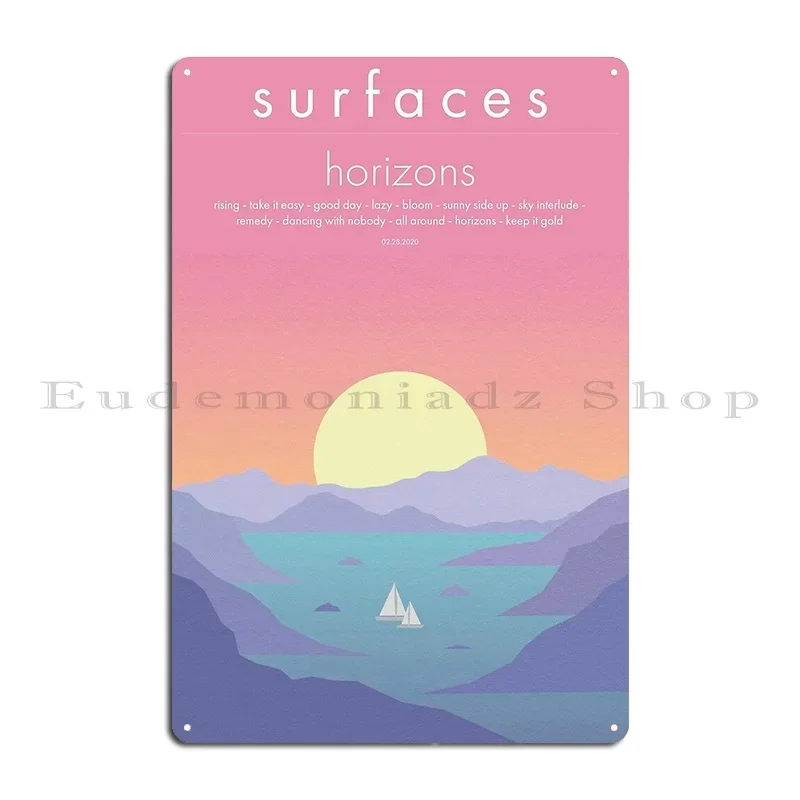 Surfaces Horizons Album Cover Metal Plaque Poster Wall Decor Vintage Home Plaques Designing Tin Sign Poster