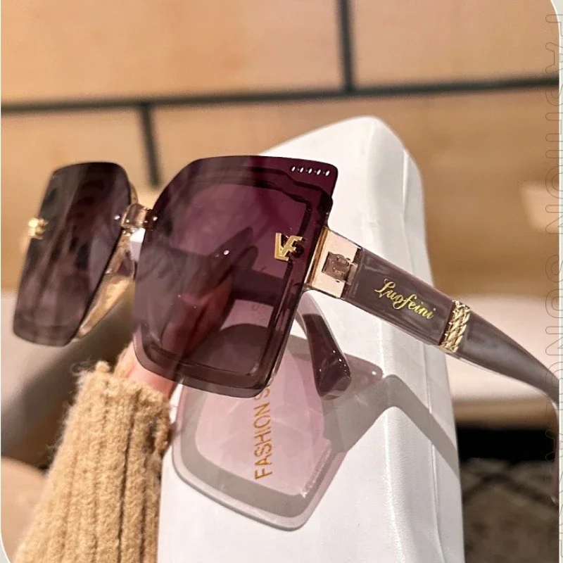 

New Cool Rimeless Oversized Polarized Sunglasses Women Square Sun Glasses Ladies UV400 Classic Goggle Oculos De Sol Feminino