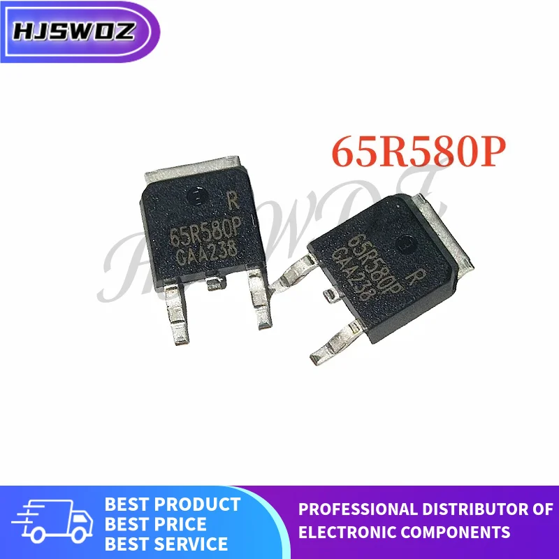 10 Uds nueva calidad 65R580P 65R580 TO-252 transistor MOSFET de alta potencia en Stock