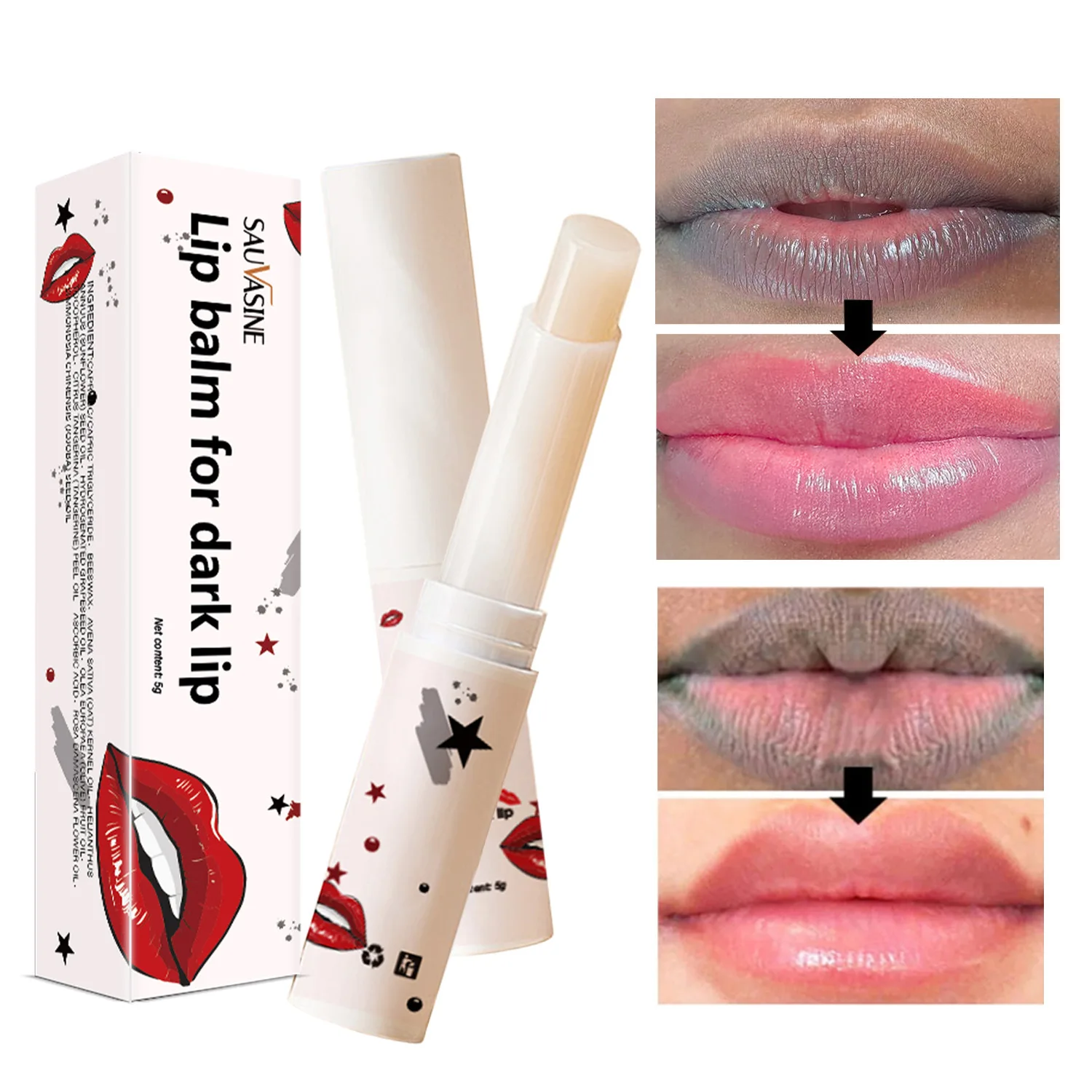 Bálsamo labial barato (eliminación de labios negros) Hidrata y hidrata el cuidado de los labios