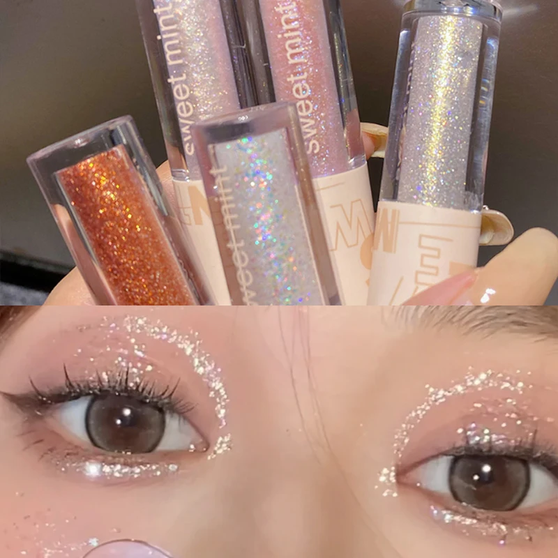 Vloeibare Oogschaduw Glitter Pailletten Liggende Zijderupel Parellicht Verhelderend Monochroom Hoogtepunt Waterdichte Oogschaduw Cosmetica