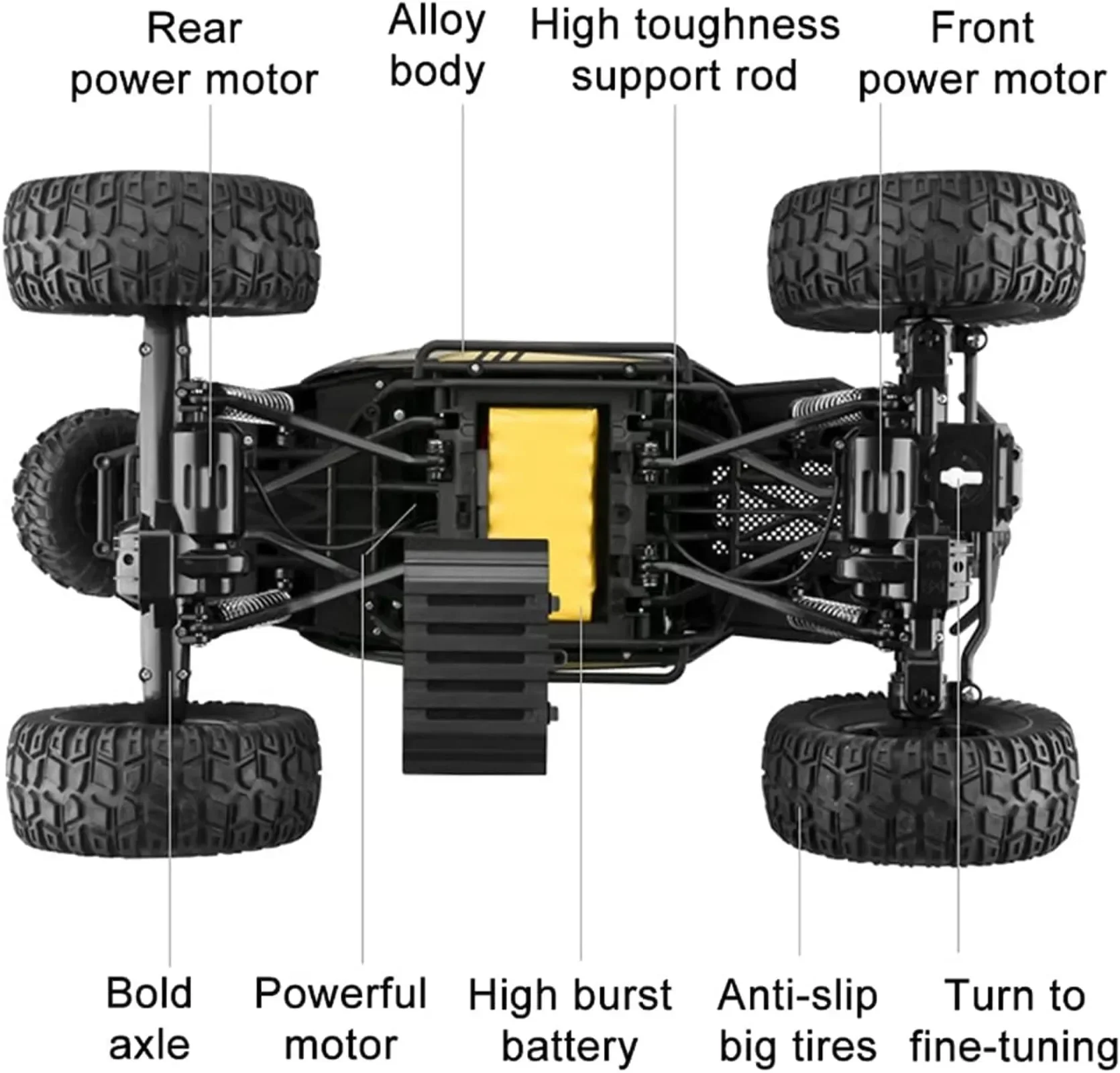 1:8 50cm 4WD Off-Road 4x4 RC Trucks RC Car 2.4G Radio Elektryczny pojazd wspinaczkowy All Terrain Monster Buggy Zabawki Prezent dla dzieci