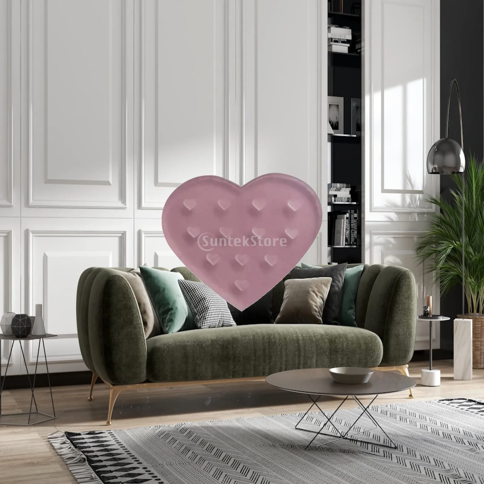 Professional Eyelashes Glue Stand Acrylic Heart Shape Crystal Glass Reusable Tray for Salon Eyelash Lifting Kit