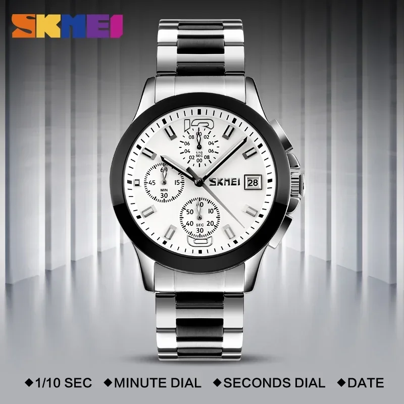 SKMEI 9126 Relogio Masculino Business Mens Watches Top Brand Luxury Watch Men 3Bar Waterproof Casual Quartz Wristwatches