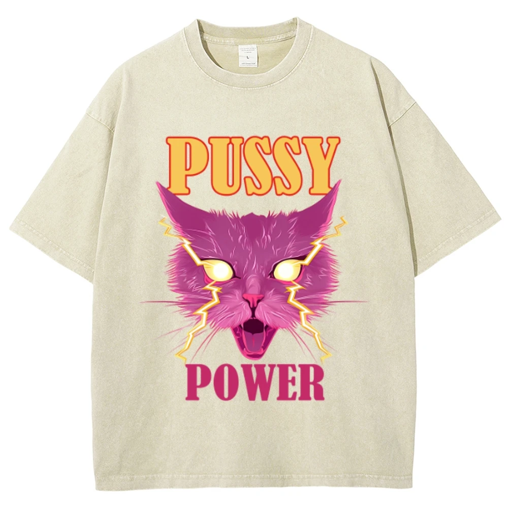 Y2k Women's T-shirts for Men Fugees Men's Clothing Pussy Power Anime Long Sleeve T Shirt Woman  Kanye Fugees