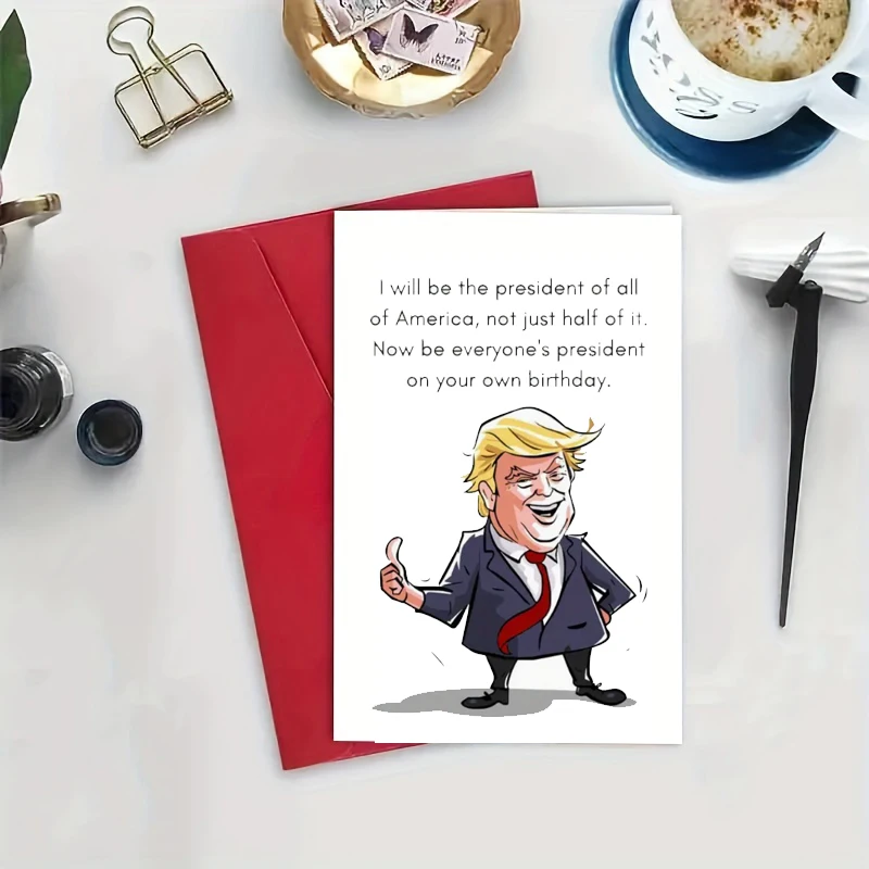 1PC Humorous Trump Themed Greeting Card - The Perfect Choice For birthdays, Christmas, Halloween, And Thanksgiving Cards