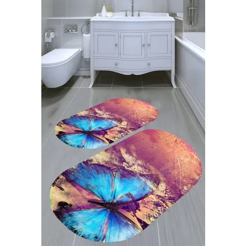 Inca Carpet Anti-Slip Soles Washable 2'li Bath Mat (50 X60 cm - 60 X100 Cm) BRC1512