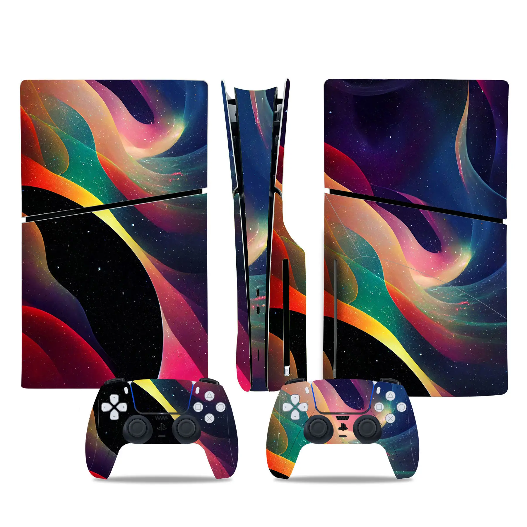 Per PS5 SLIM Standard Disc Edition Sticker Decal Cover fConsole e Controller PS5 SLIM Skin glassato pellicola adesiva vinile